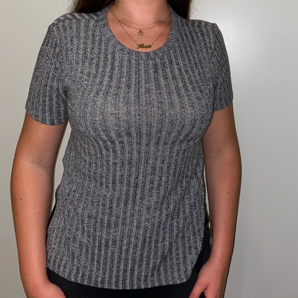Grey soft short sleeve fashion shirt